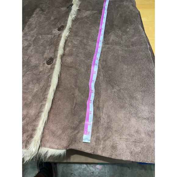 Womens Wilsons Leather Maxima Coat Brown Suede Penny Lane Faux Trim Medium - Picture 11 of 11